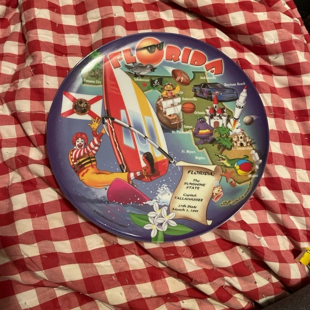 McDonald's Florida Adventure Plate - 2002 9.5” Melamine Collector Plate